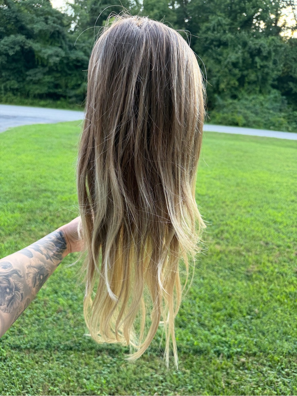 Zara Lite Jon Renau Layered Synthetic Wig Brown Blonde Hand Tied Monofilament - Picture 16 of 17